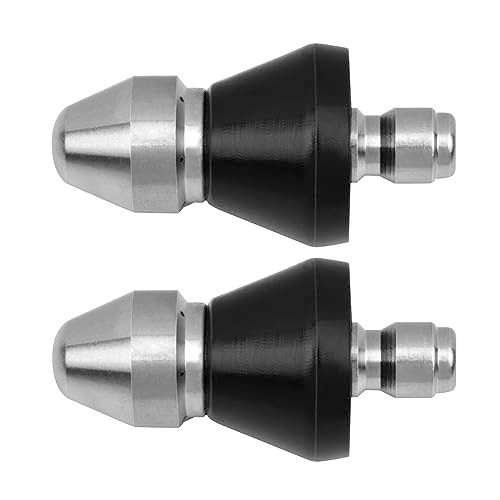 2-Pack Pressure Washer Sewer Jetter Nozzle, 5000 PSI Drain Cleaning Tool, Quick