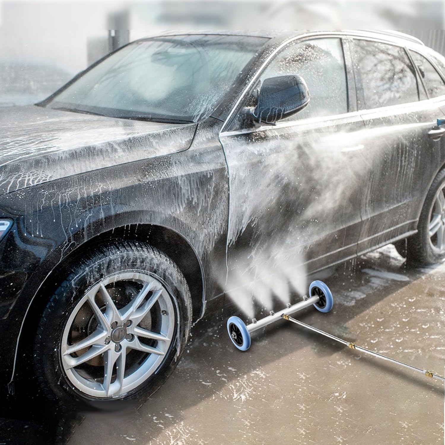 16 Inch Undercarriage Car Washer Pressure Washer Under Car Cleaner W/ 3 Pcs