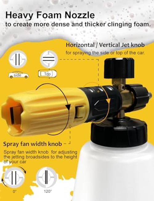 Foam Cannon with Pressure Washer Tips and Nozzle Foam Canon with 5 Nozzles