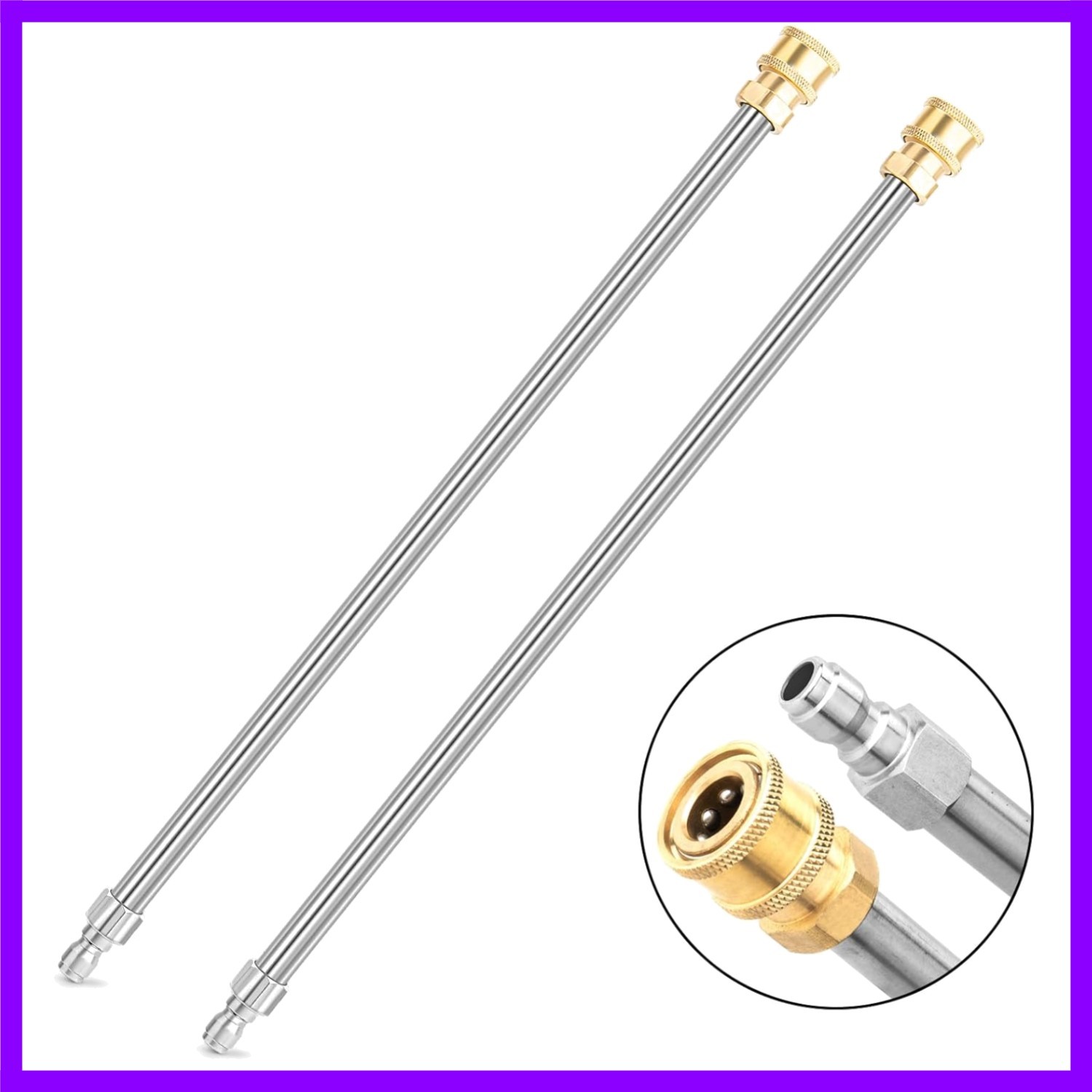 2 Pack 17in Pressure Washer Extension Wand 1/4 Inch Quick Connect Lance