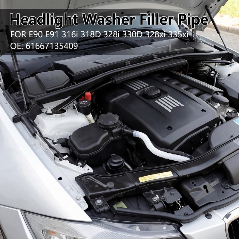 Easy to Install Plastic Windshield Filler Pipe 61667135409 for Washer Reservoir