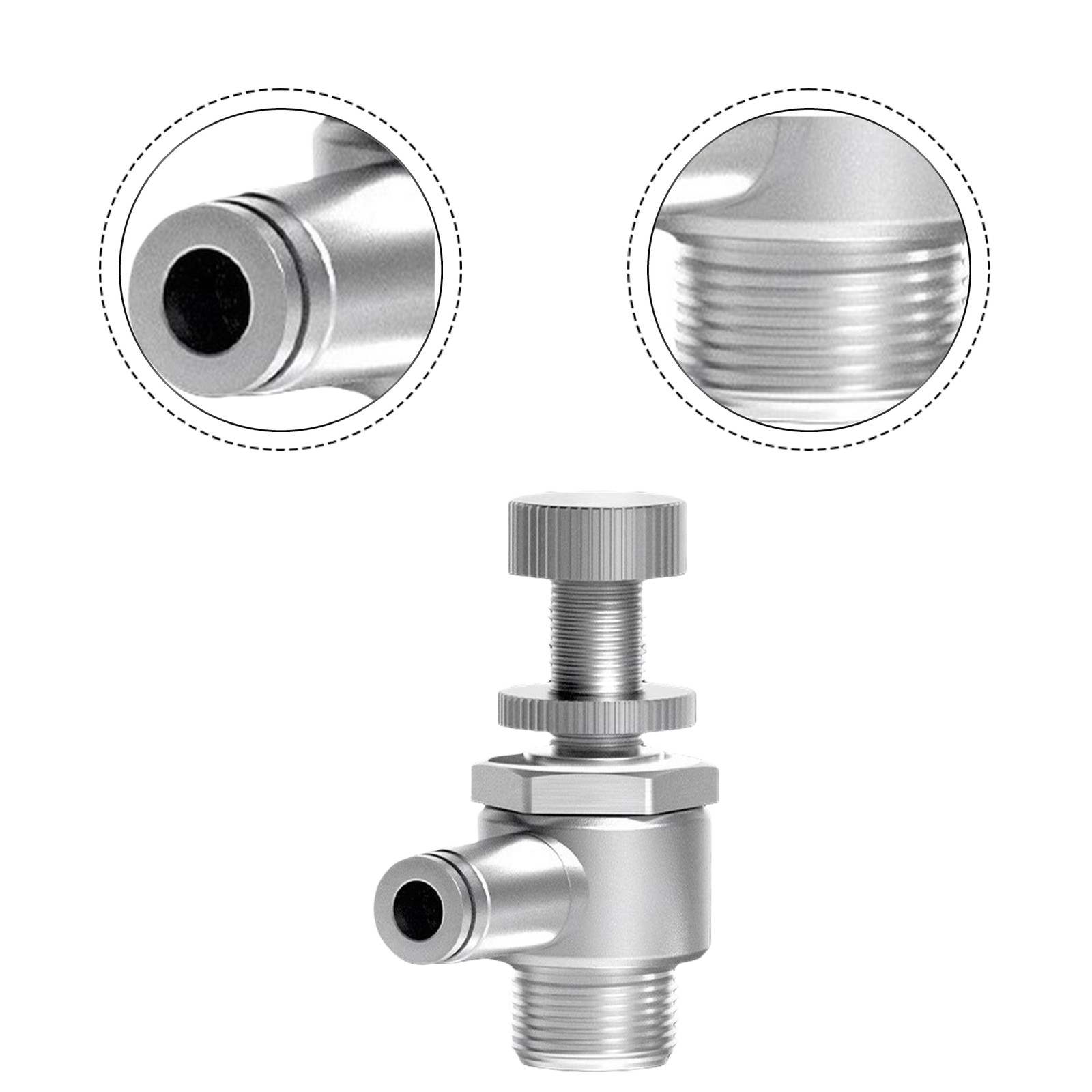 Throttle Control Valve Stainless Steel M5 Quick Connect for Airflow Regulation