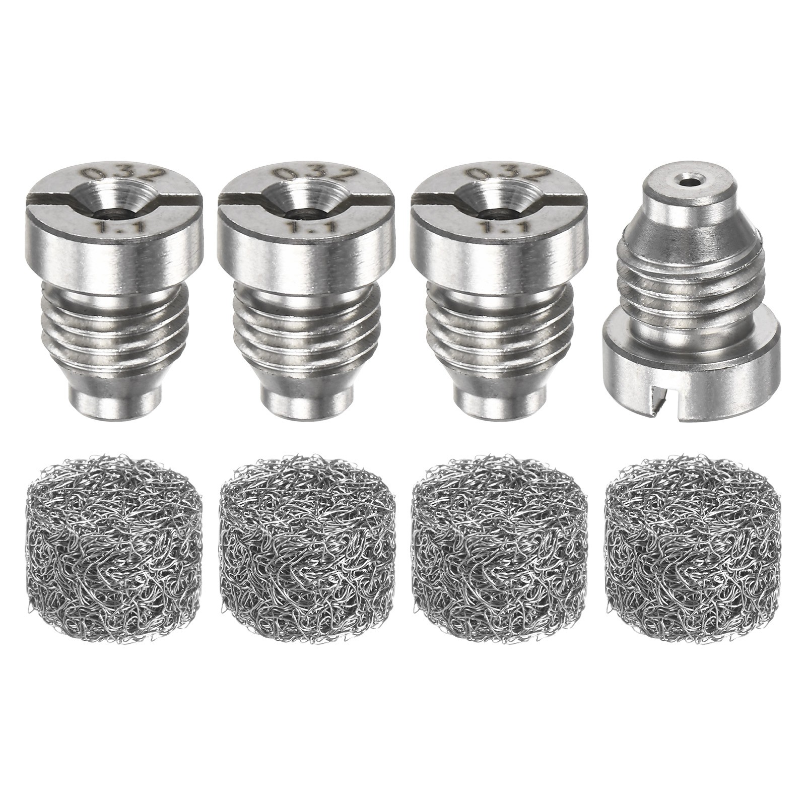 4-Set Foam Cannon Orifice Nozzle, 1.1mm Stainless Steel Thread Tips Foam Maker