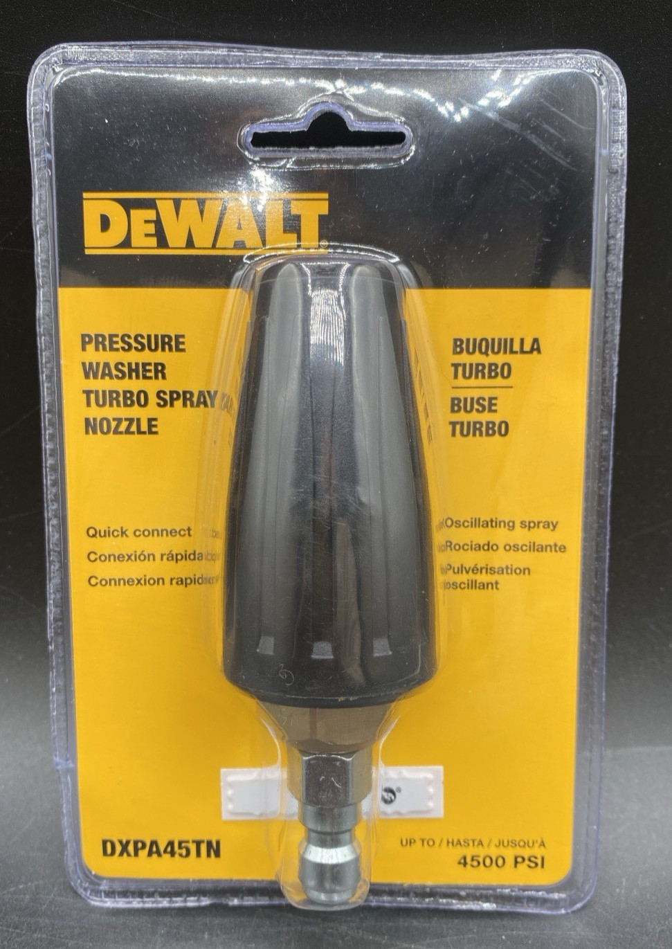 Pressure Washer Turbo Spray Nozzle Dewalt DXPA45TN 4500 PSI