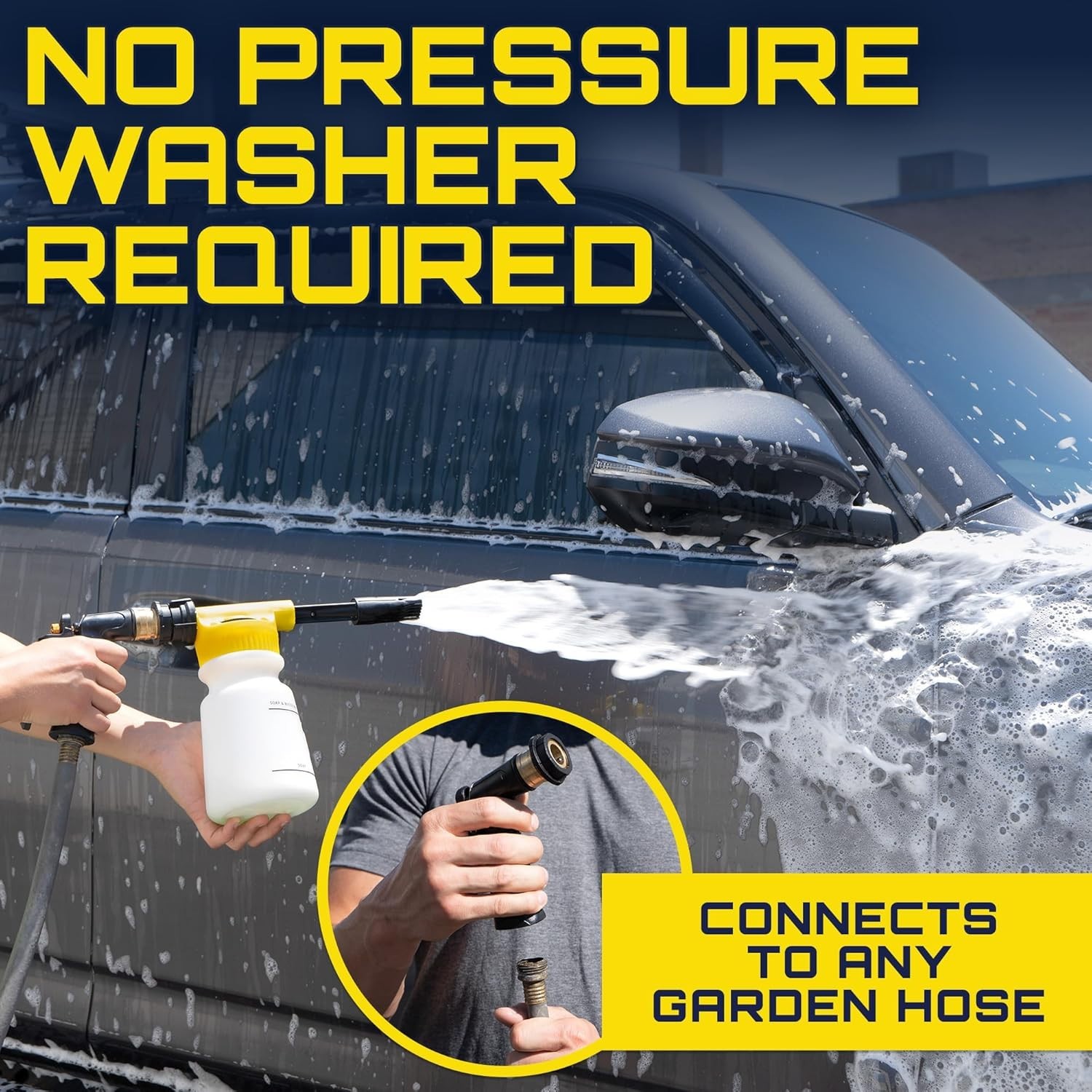 Foam King Car Wash Foam Gun, Foam Cannon for Hose Garden – The King of Suds -…