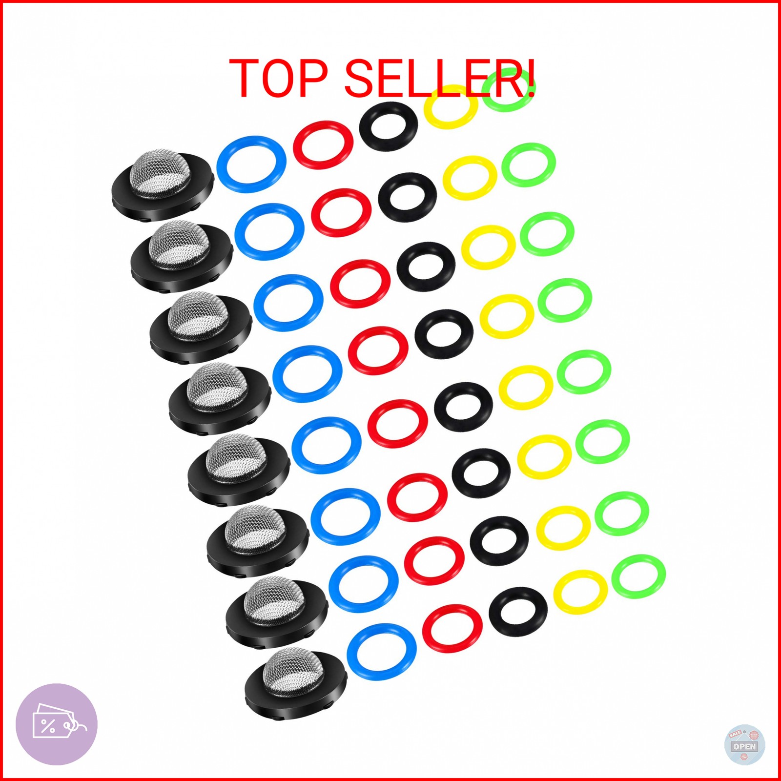 48 Pieces O-Ring Power Pressure Washer Kit 6 Sizes Sealing Stainless Steel Filte