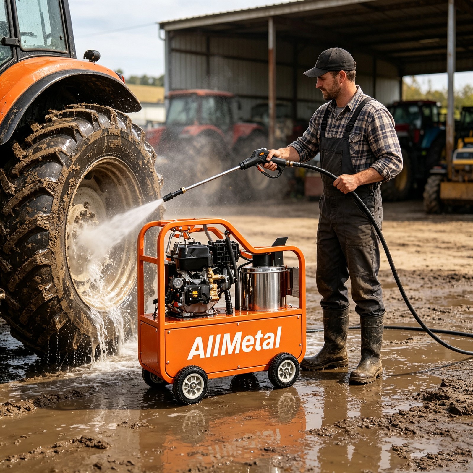 Commercial Hot Water Pressure Washer 4000 PSI 4.0 GPM 420cc Gas Electric Start