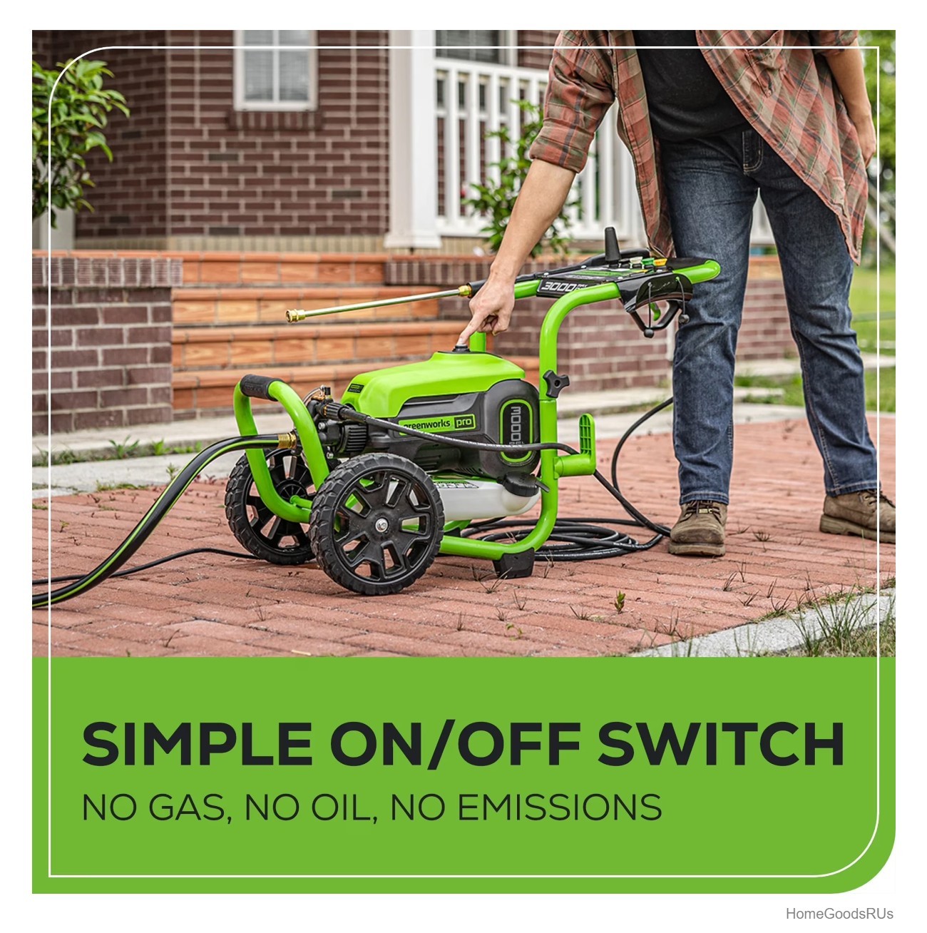 TruBrushless Electric Pressure Washer 3000 PSI 2.0 GPM Turbo Nozzle 35ft Cord