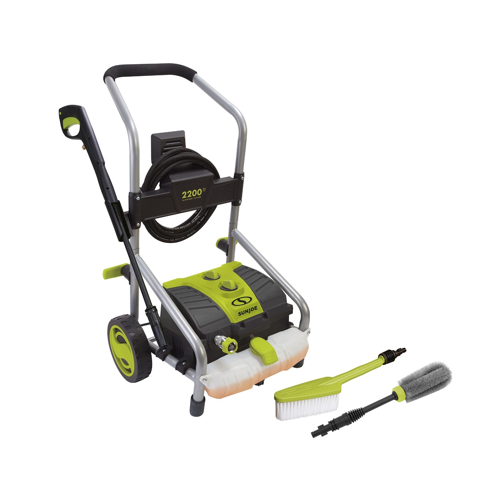 Sun Joe SPX4003-ULT Electric Pressure Washer 1450 PSI Utility & Wheel Brushes