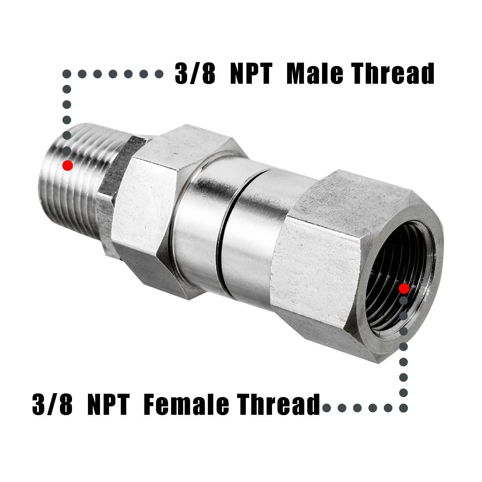 Pressure Washer Swivel, 3/8 Inch NPT Thread Pressure Washer Fittings, 5000 PS…