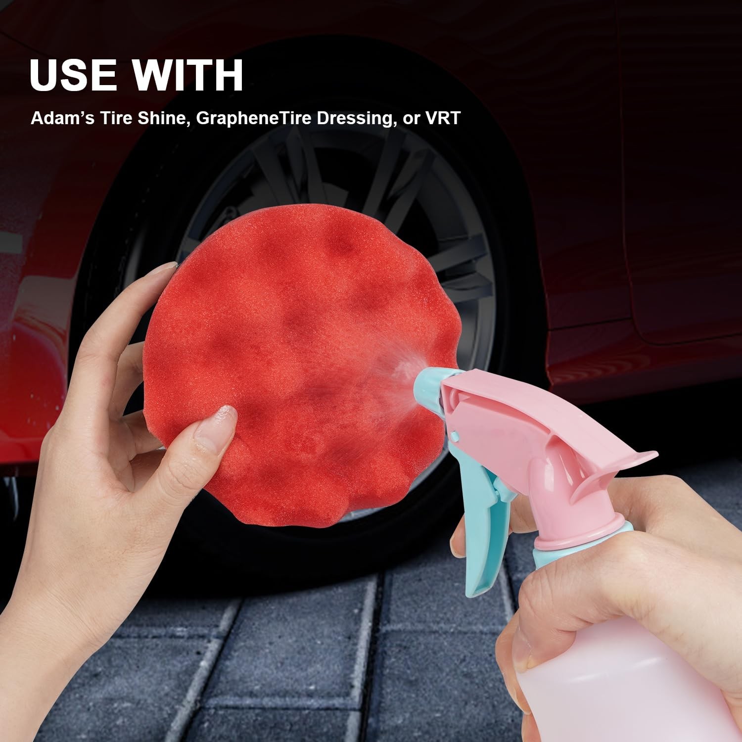 6 Pack Tire Shine Applicator Pads Foam Sponge Tool for Car Detailing