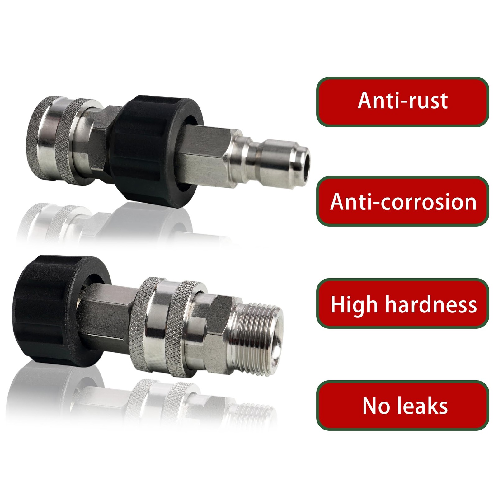 4 PCS Pressure Washer Quick Connect Kit Stainless Steel Disconnect M22