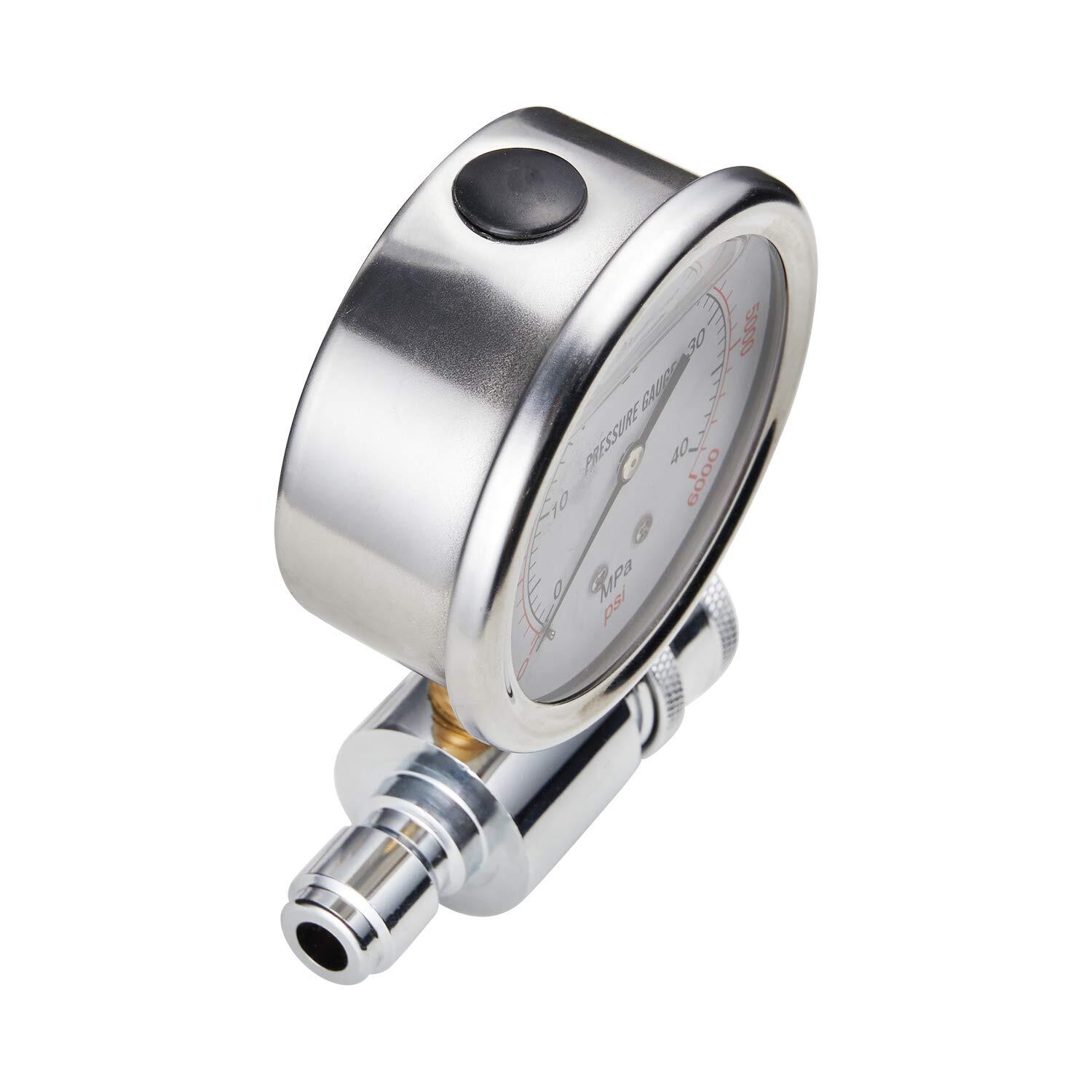Pressure Washer Gauge, 6000 PSI 3/8 Inch Quick Connect, Pressure Gauge for Power