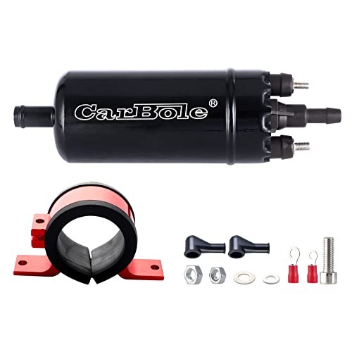 External In Line Fuel Pump: 116 PSI High Pressure Unversal 12V Electric Black
