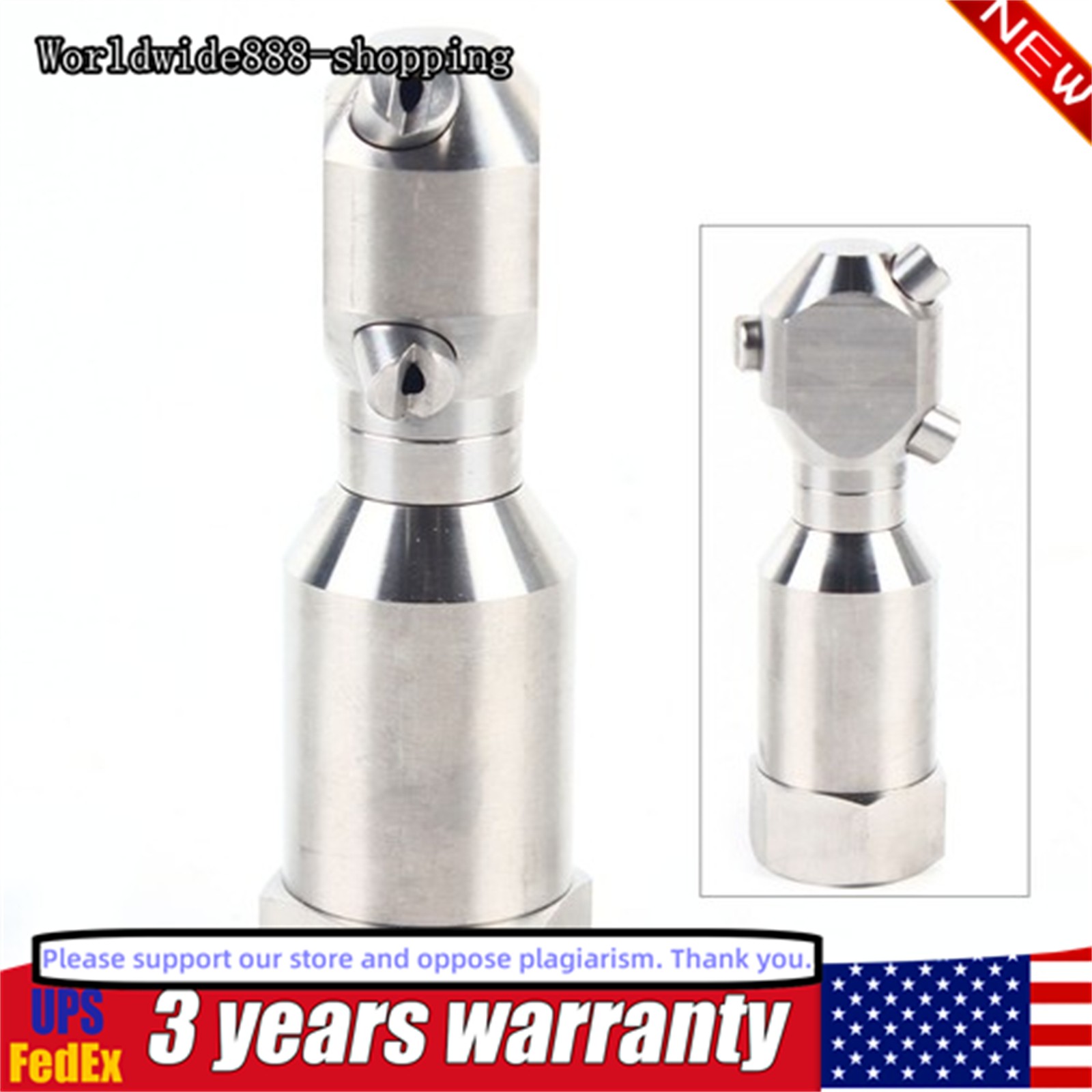 1″ Continuous Cleaning Jetting Nozzle Rotary Spinning Drain Sewer Jetter Nozzles