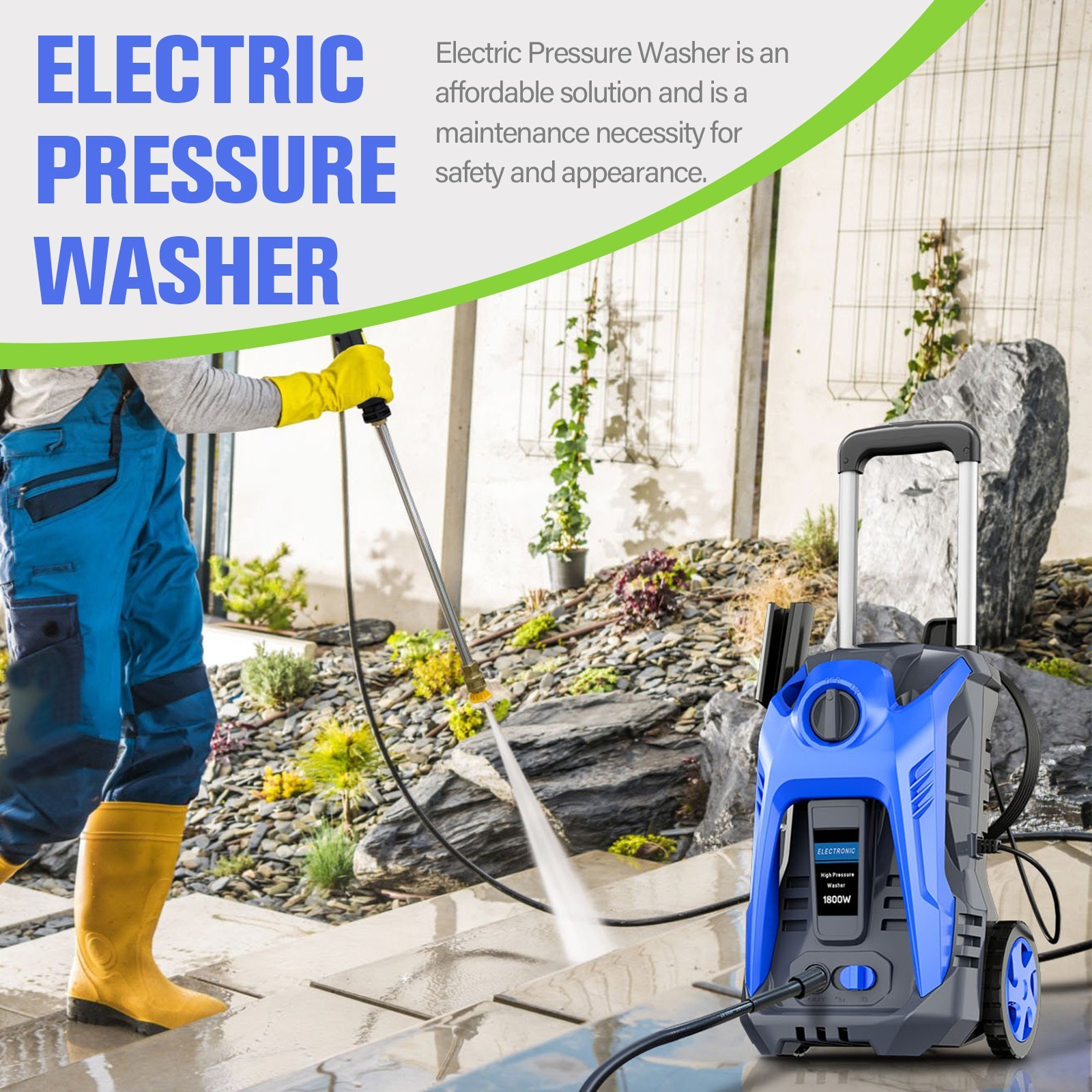 Pressure Washer 4200PSI 2.0GPM, Powerful Cleaning, 4 Nozzle Tips, for Car