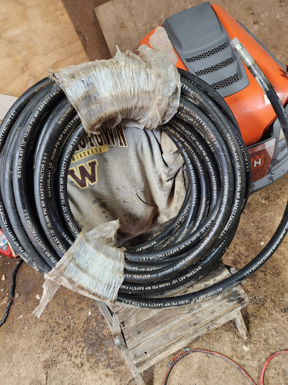 Commercial WATERBLAST 1/2″ 10,000 PSI Pressure Washer Hose Steel Plastic