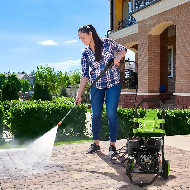 4200Psi Gas Commercial Pressure Washer Washing Machine With 4 Adjustable Nozzles
