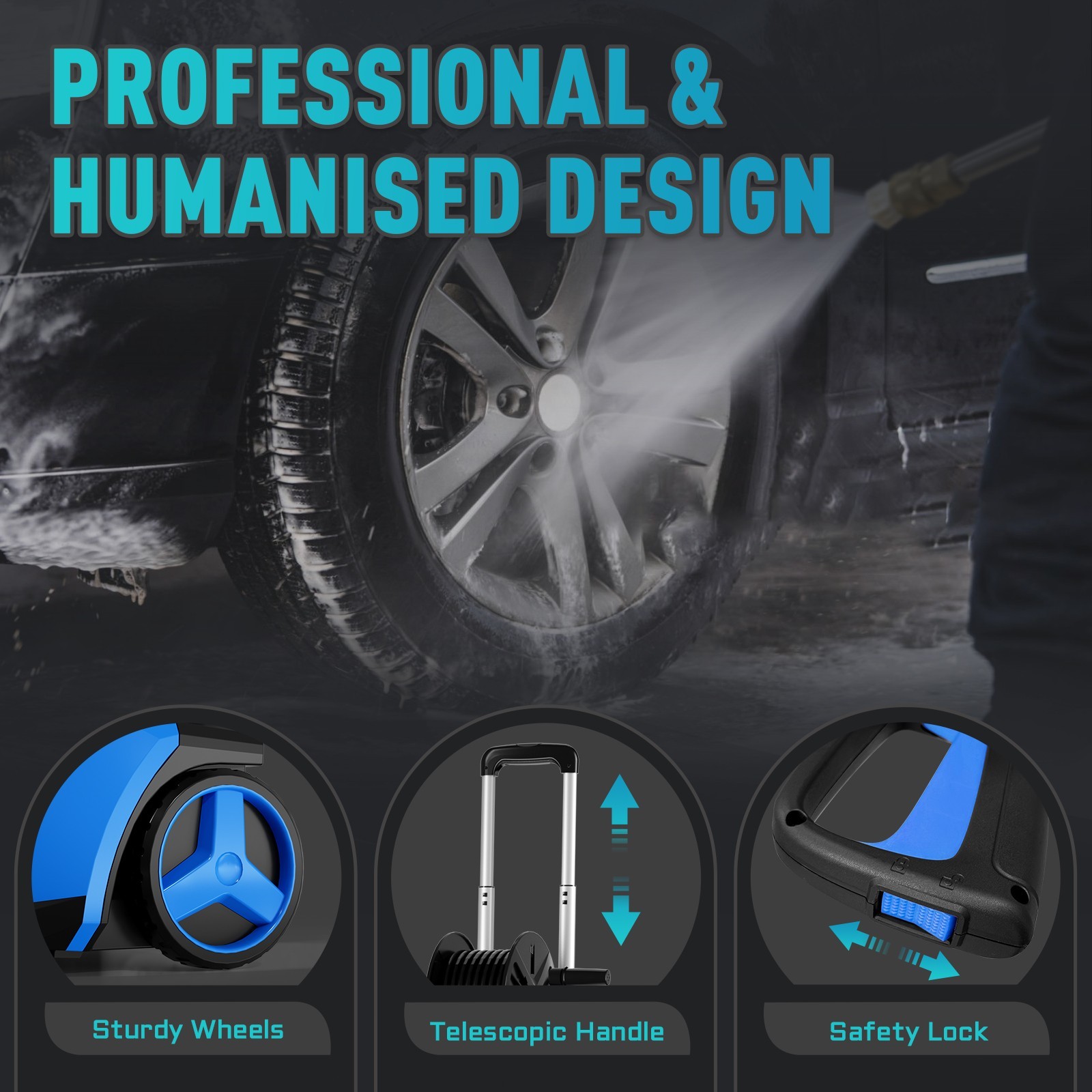 Pressure Washer 4500PSI 3.0GPM, 15-Level Touchscreen, 4 Nozzles, for Driveway