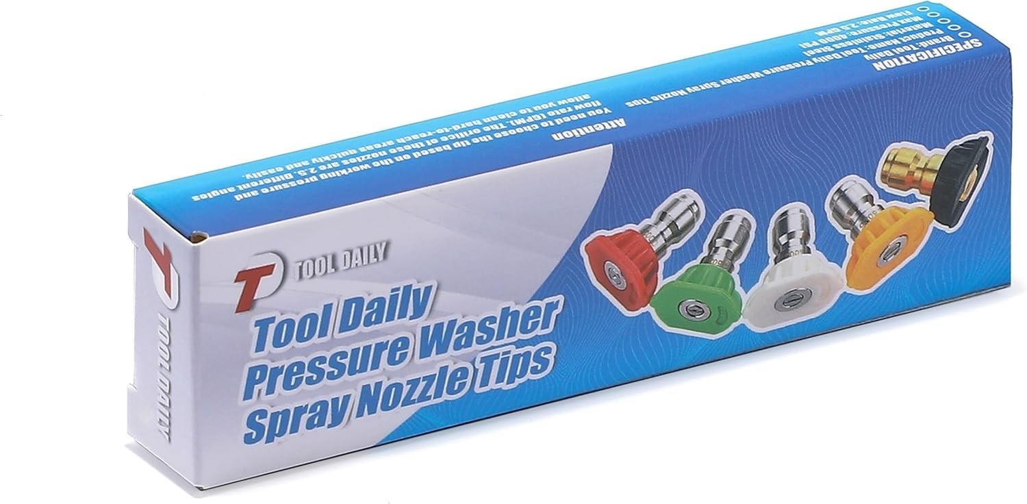 Pressure Washer Nozzle Tips Multiple Degrees, 1/4 Inch, 2.5 GPM | Power Washe…