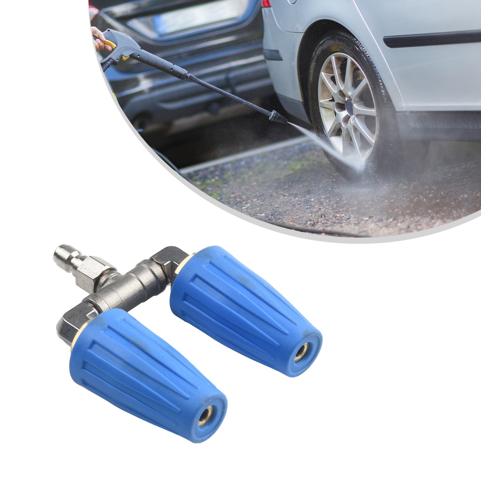 High-Pressure Washer Rotating Dual Turbo Nozzle Spray Tip1/4″ 4000PSI 4-6GPM