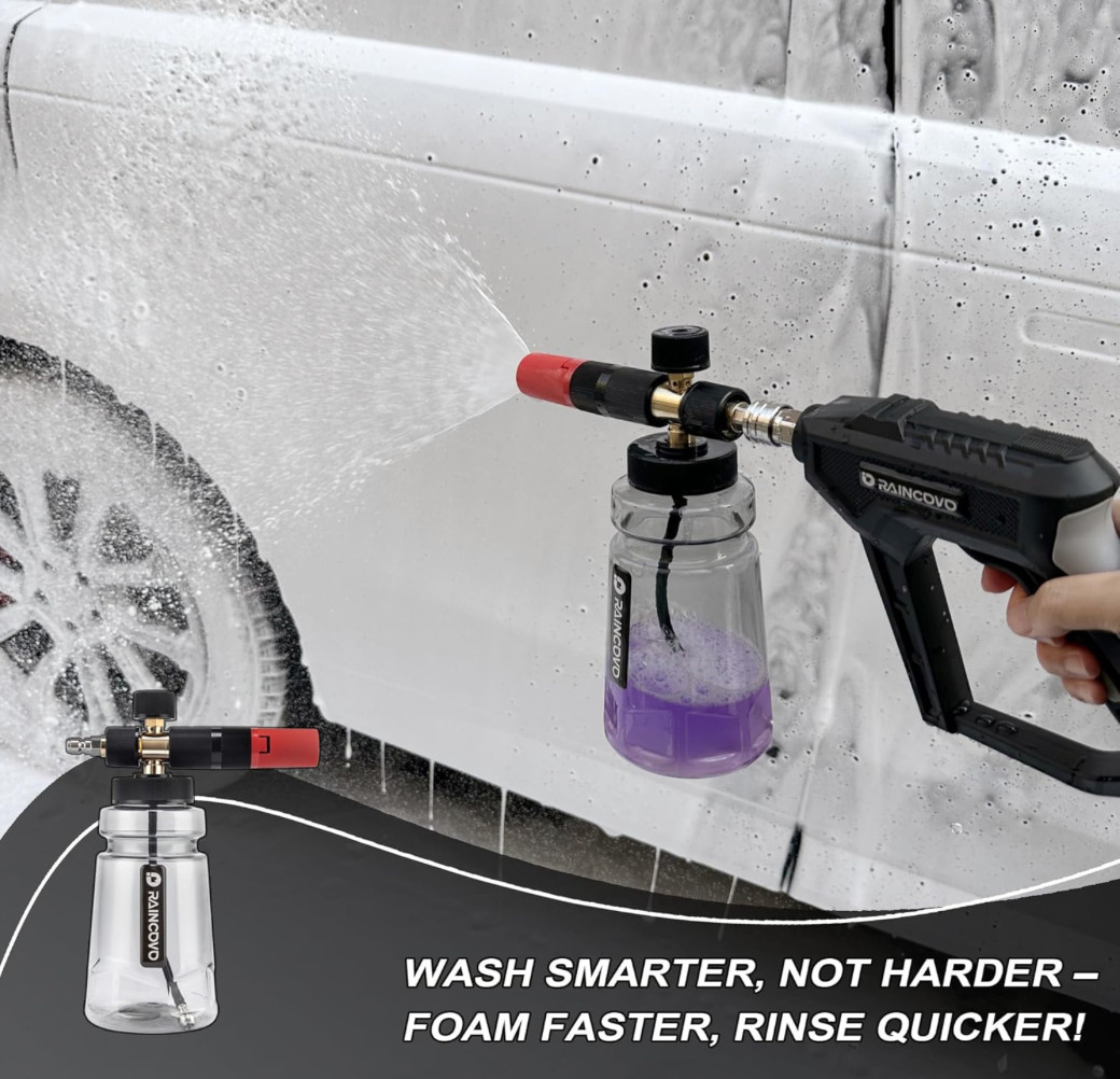 Raincovo Foam Cannon Wide Mouth for Pressure Washer, Thick Snow Foam Lance for C