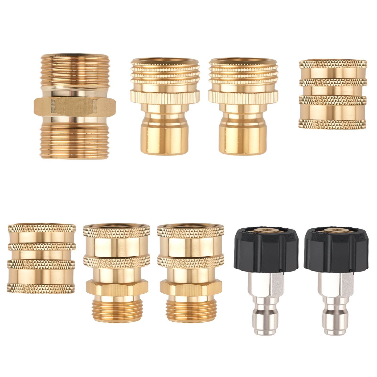 Brass Quick Connect Kit Pressure Washer Adapter M22-14 Swivel Universal 9PCS