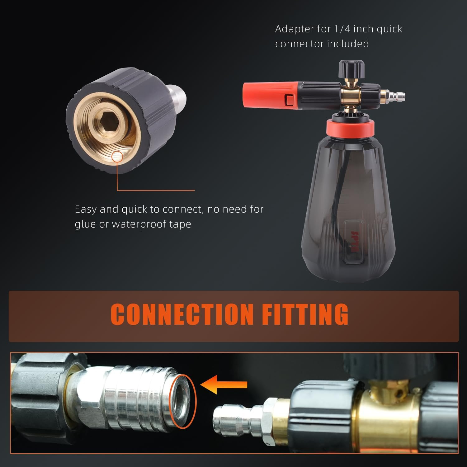 PRO Foam Cannon (Thicker Snow Foam Technology) with 1/4 Inch Quick Connector for