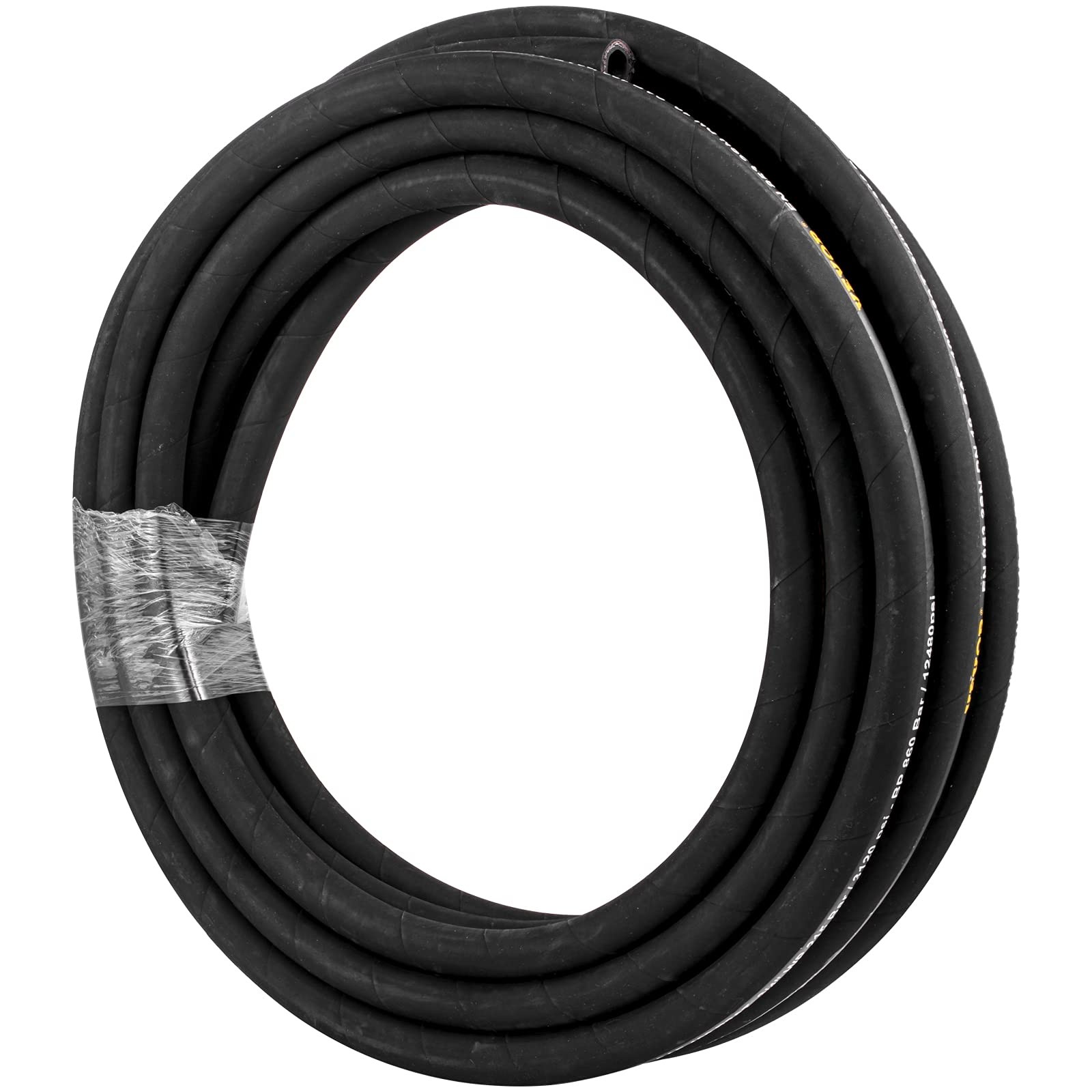 100ft Hydraulic Hose 1/4in ID High Pressure 5800 PSI Durable Flexible Rubber