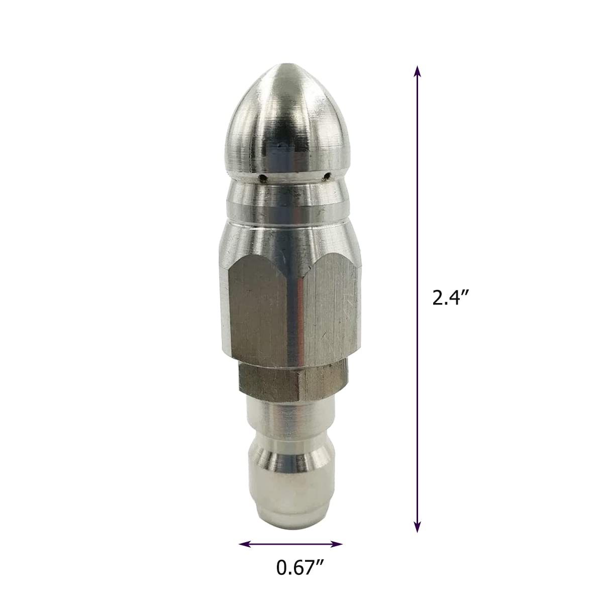 Pressure Washer Sewer Nozzle Pressure Drain Hose Nozzle w/ 1/4″ Quick Connector