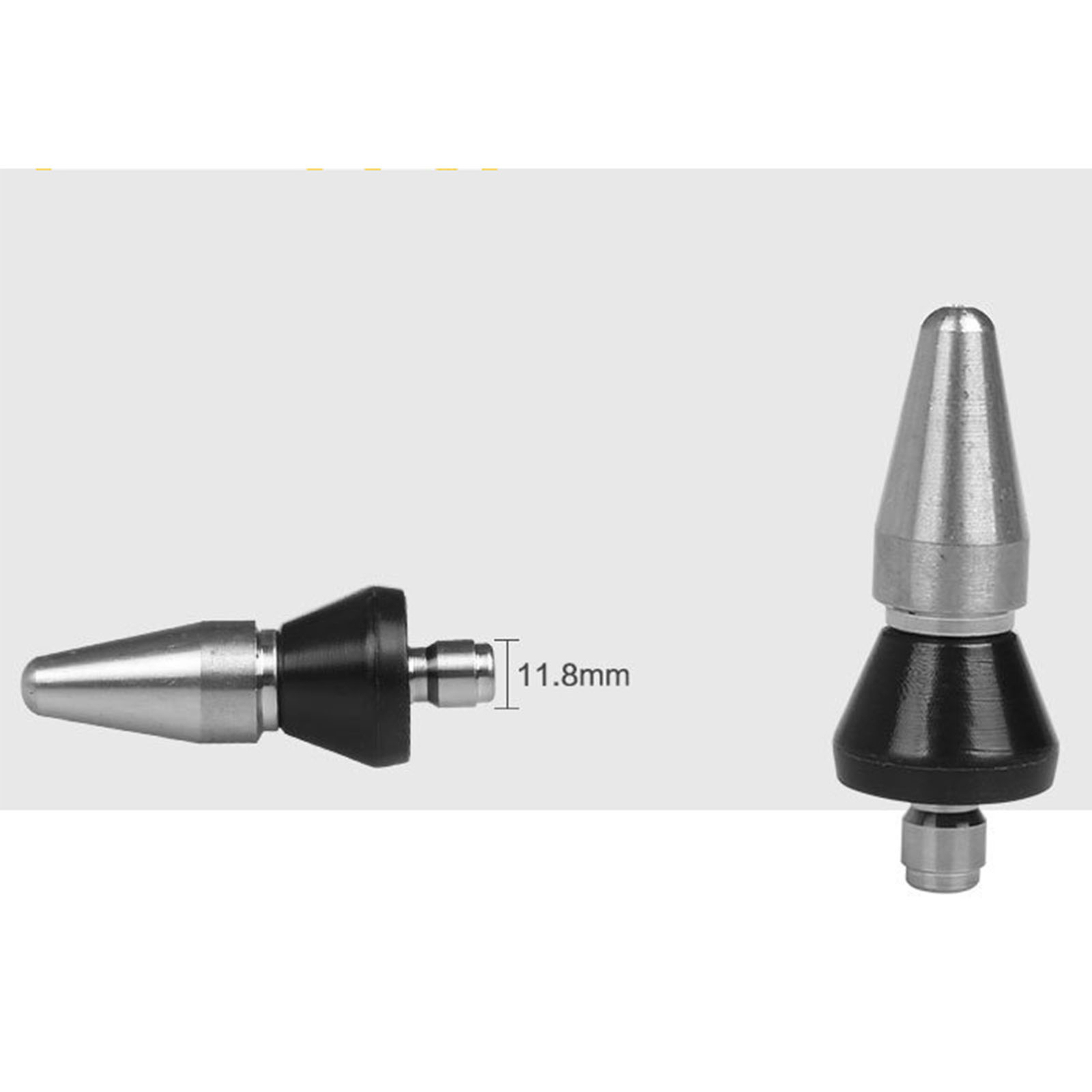 Pressure Washer Nozzle Pointed 5000PSI Large Head Rear 3 Holes 1/4in NPT