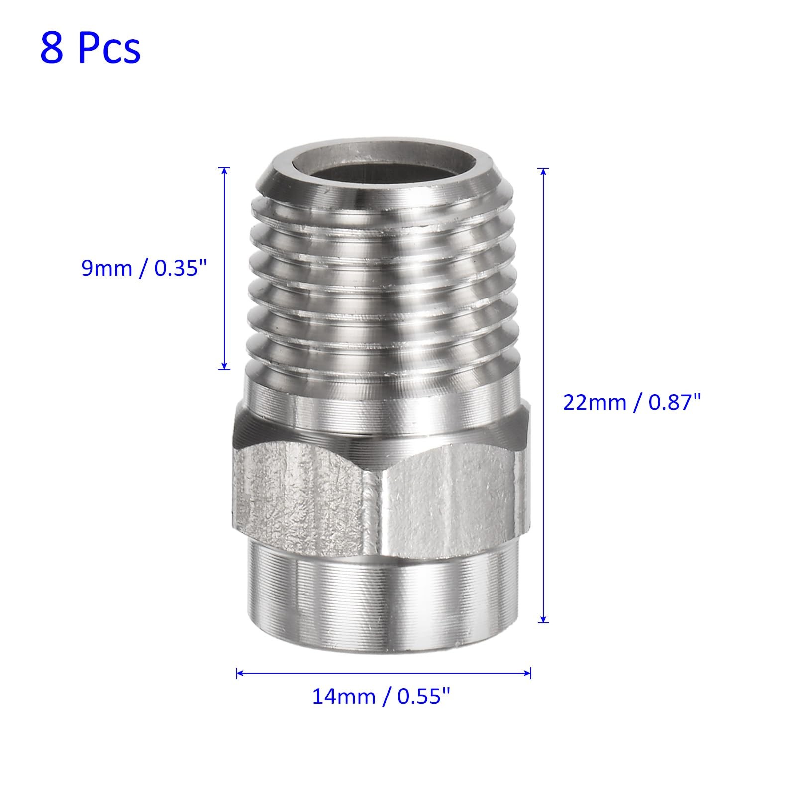 8 Pack 15 Degree Surface Cleaner Nozzles 1/4″ NPT Male 1.236mm Orifice