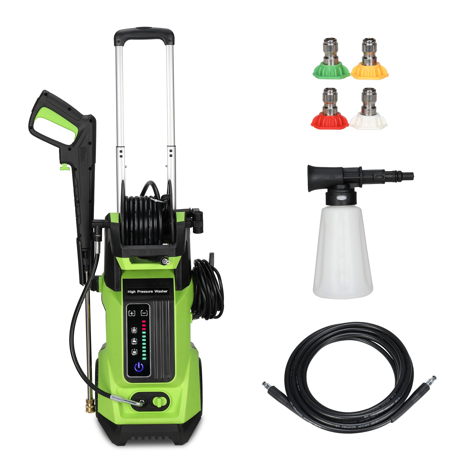 3800PSI Home High Pressure Washer Electric Patio Cleaner 2.8GPM with LED Display