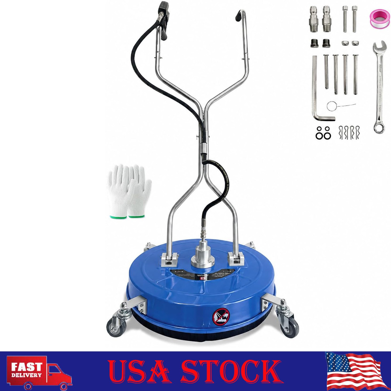 30 in Pressure Washer Surface Cleaner with 4 Wheels, 5200PSI Surface Cleaner