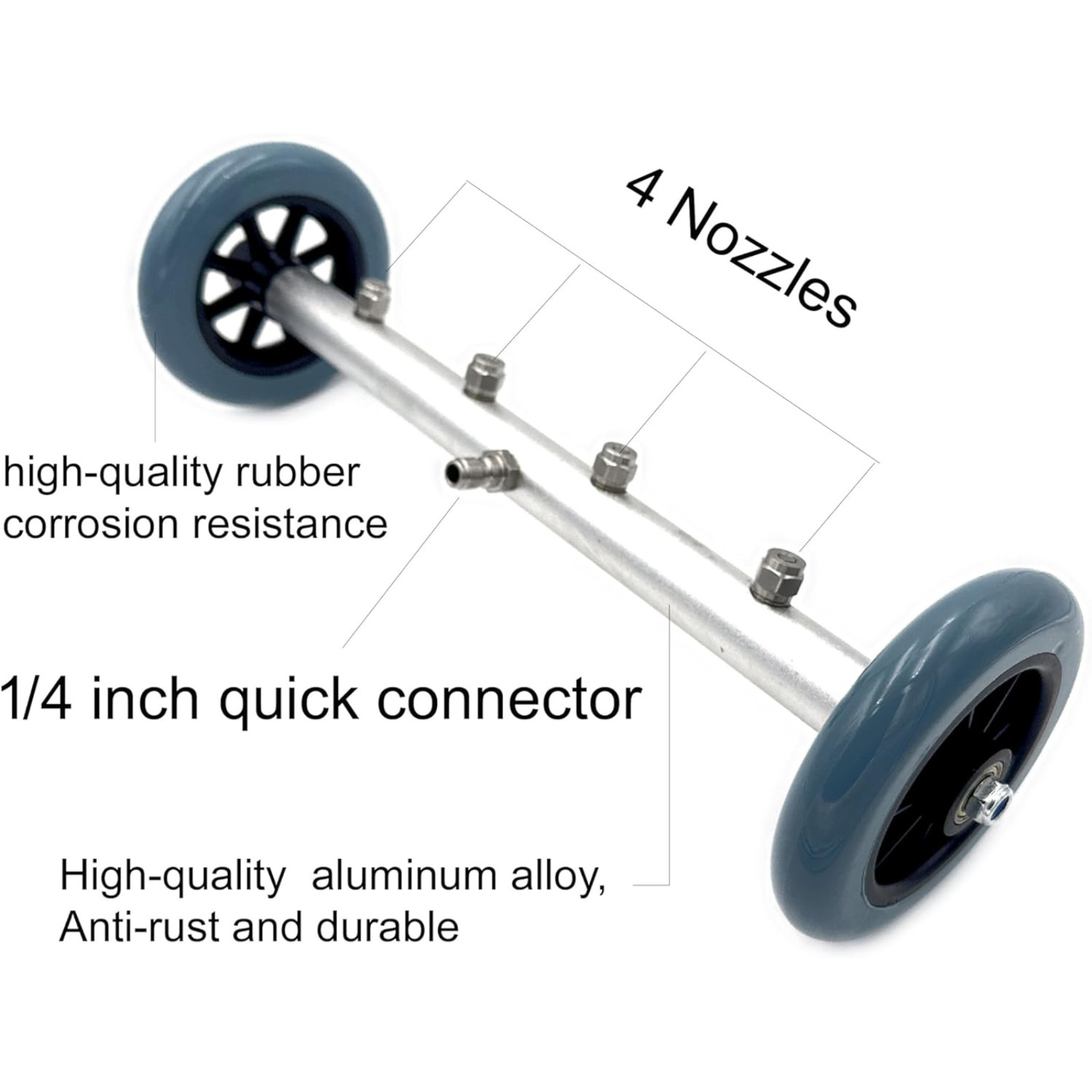 16 Inch Undercarriage Pressure Washer Cleaner Attachment with 4000 PSI Wand