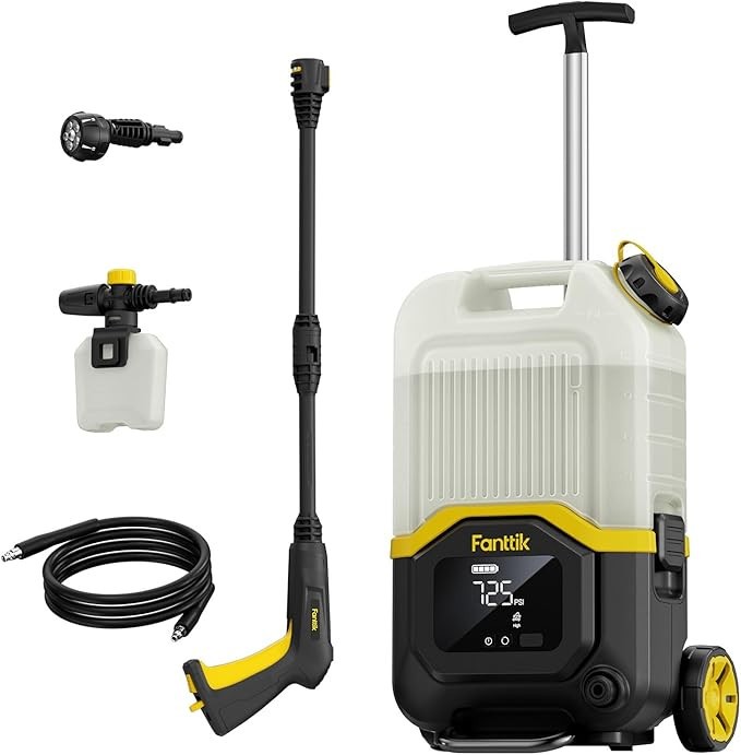 Fanttik Cordless Pressure Washer Max 725PSI Electric Power Washer with 5-in-1 No