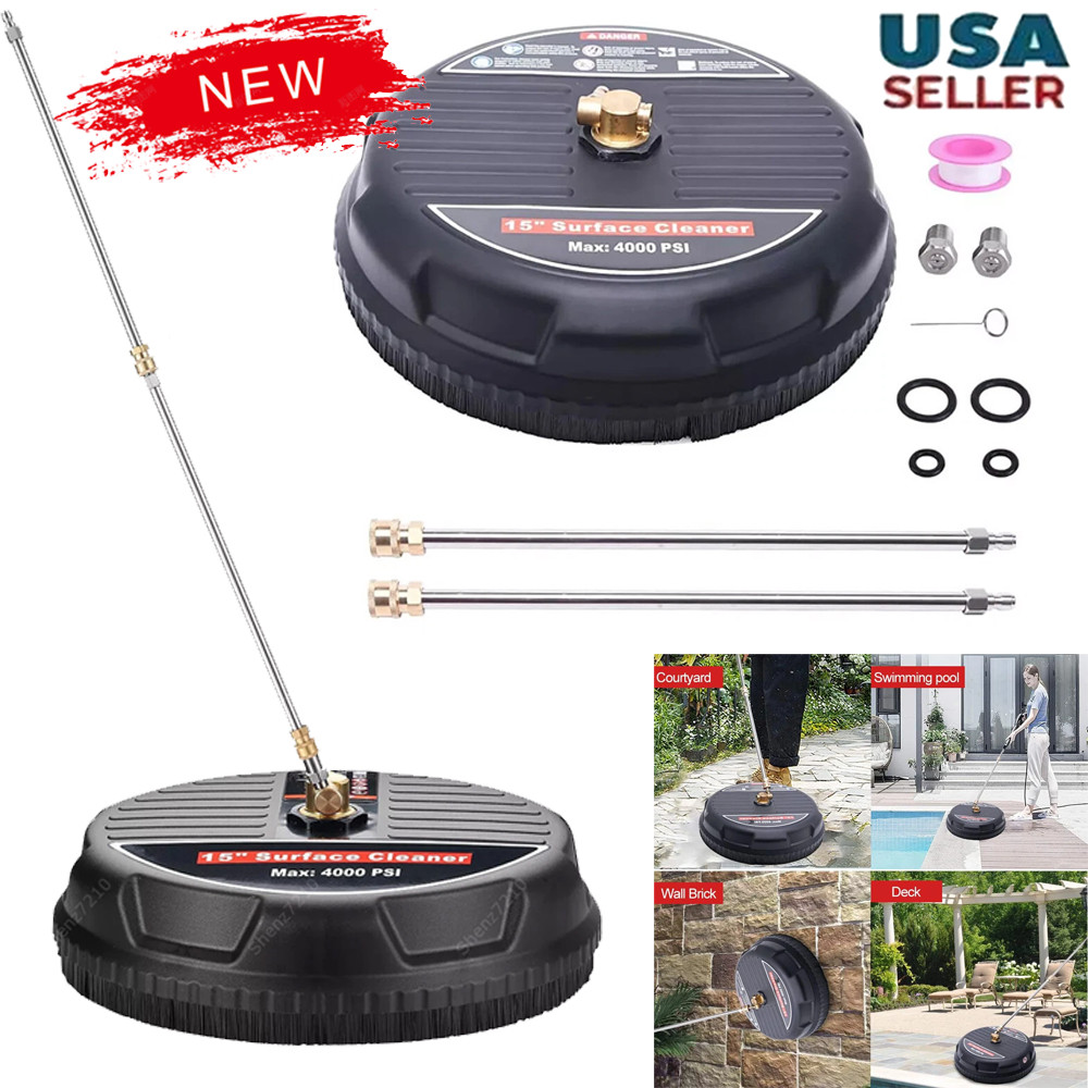 15 Inch Pressure Washer Surface Cleaner 4000PSI Power Washer Attachment for Deck