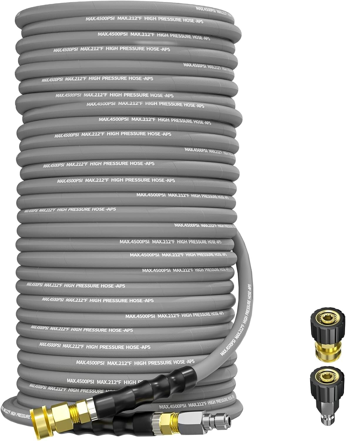 200FT 3/8″ Pressure Washer Hose 4500PSI Kink Resistant Hose M22-14mm Adapter