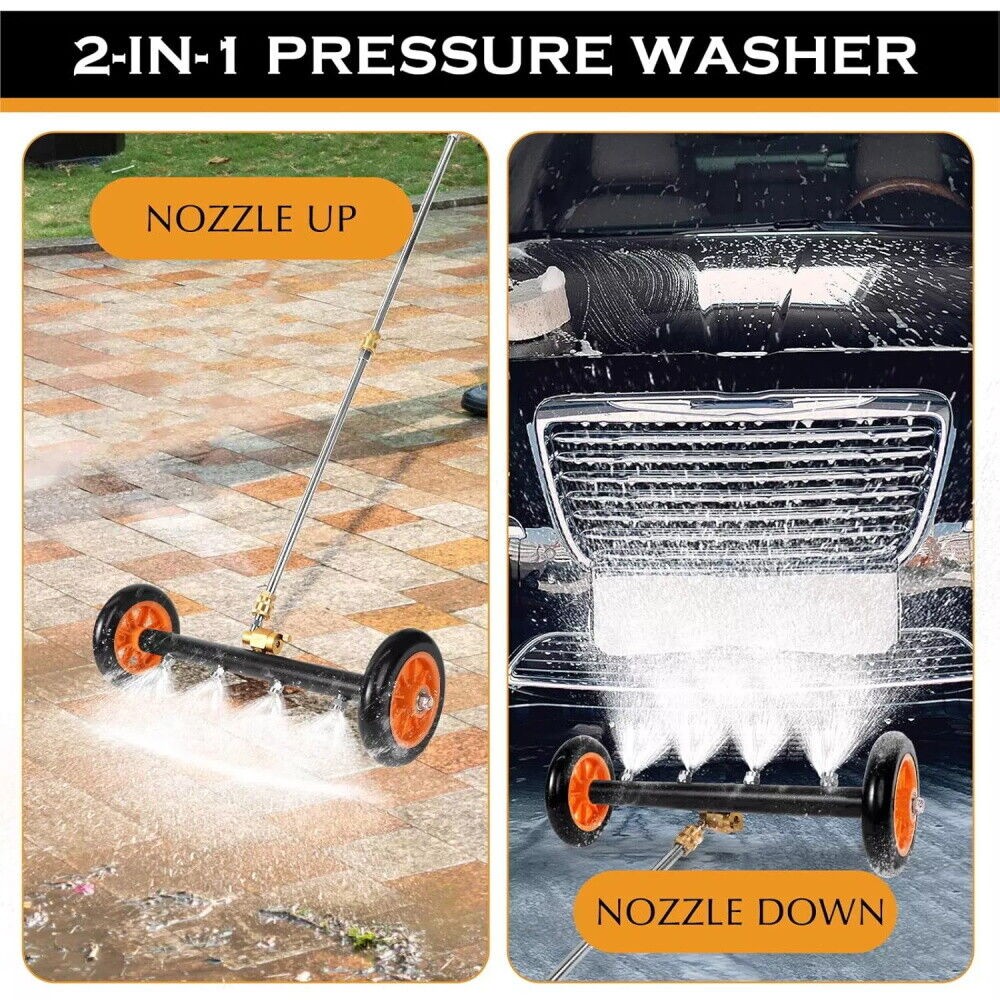 24″ 4000PSI Under Car Pressure Washer Undercarriage Cleaner Underbody Wash Broom