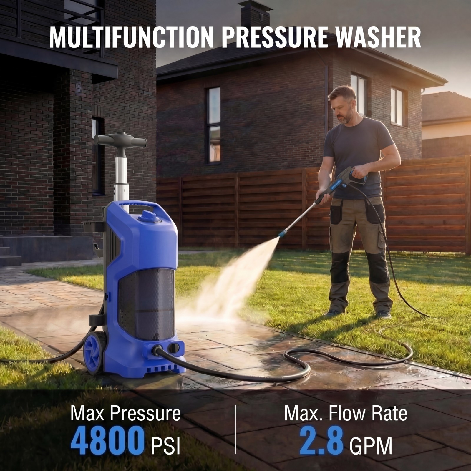 Electic Pressure Washer Power Washer 5000PSI MAX 2.8GPM