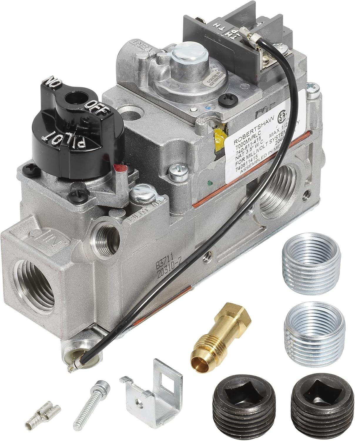 710-502 Millivolt 70,000 BTU Capacity Gas Valve Chrome