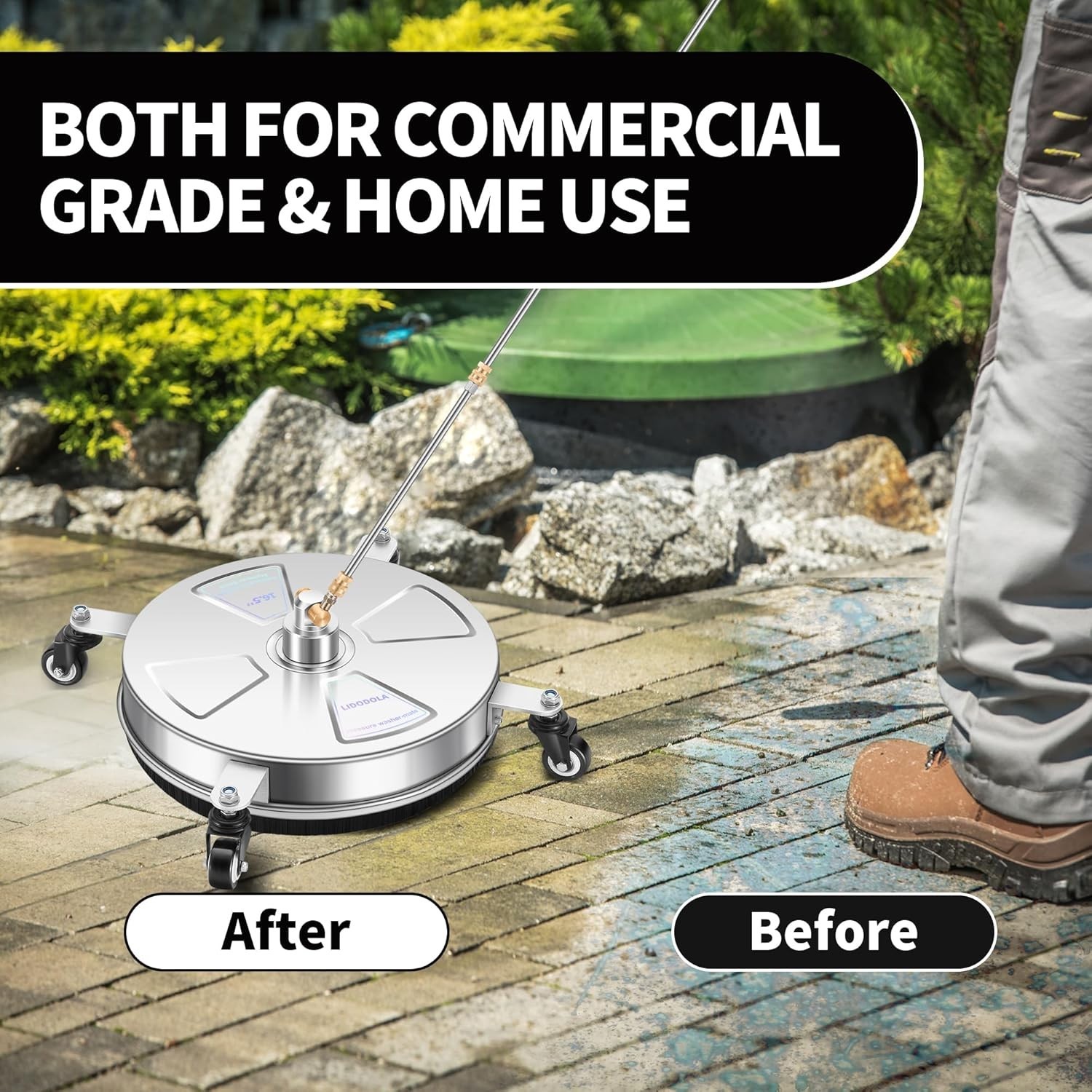 High-Performance Surface Cleaner with 4 Wheels for Effortless Cleaning Solutions