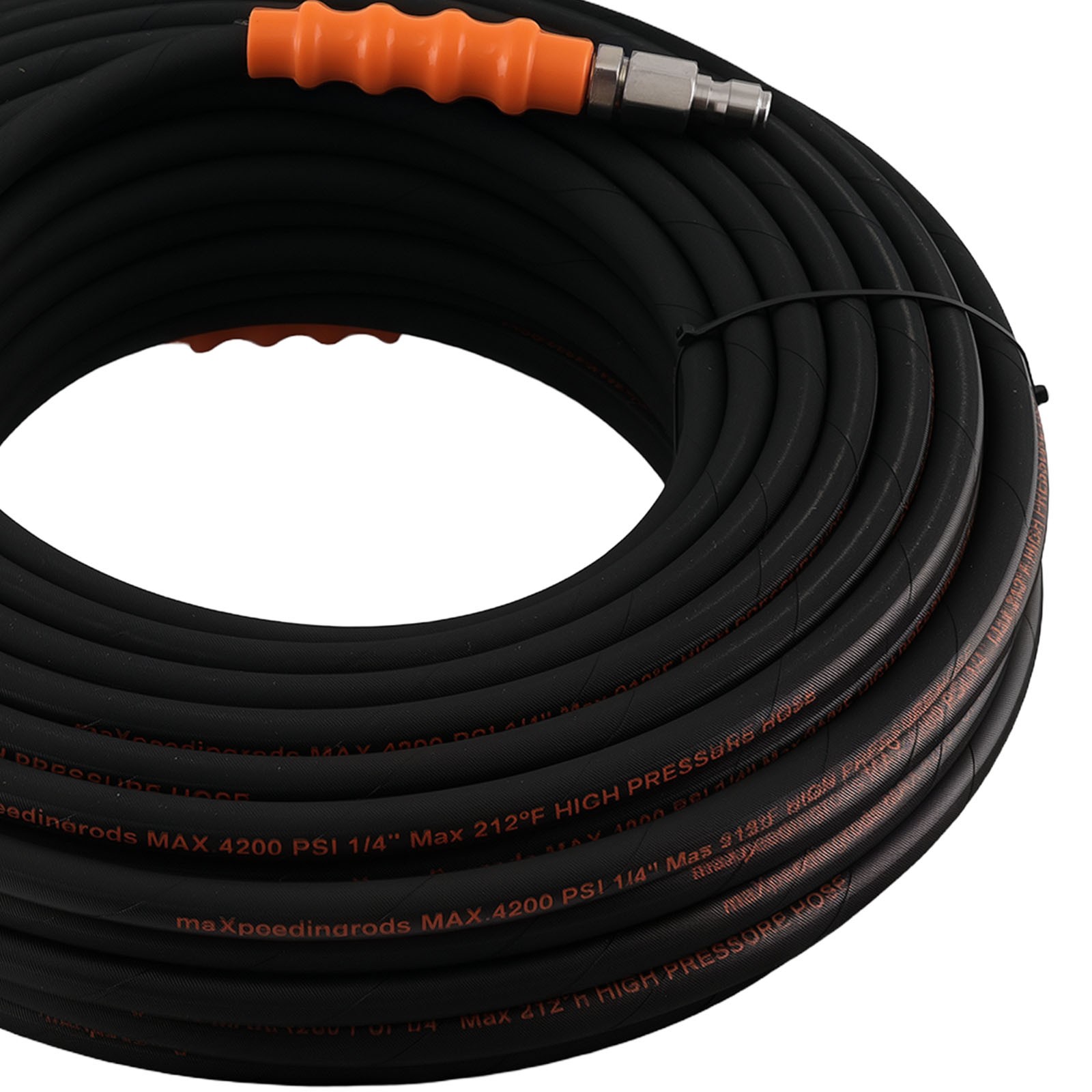150 Feet Pressure Washer Hose 1/4″ 4200PSI Steel Braided Rubber with Adapters