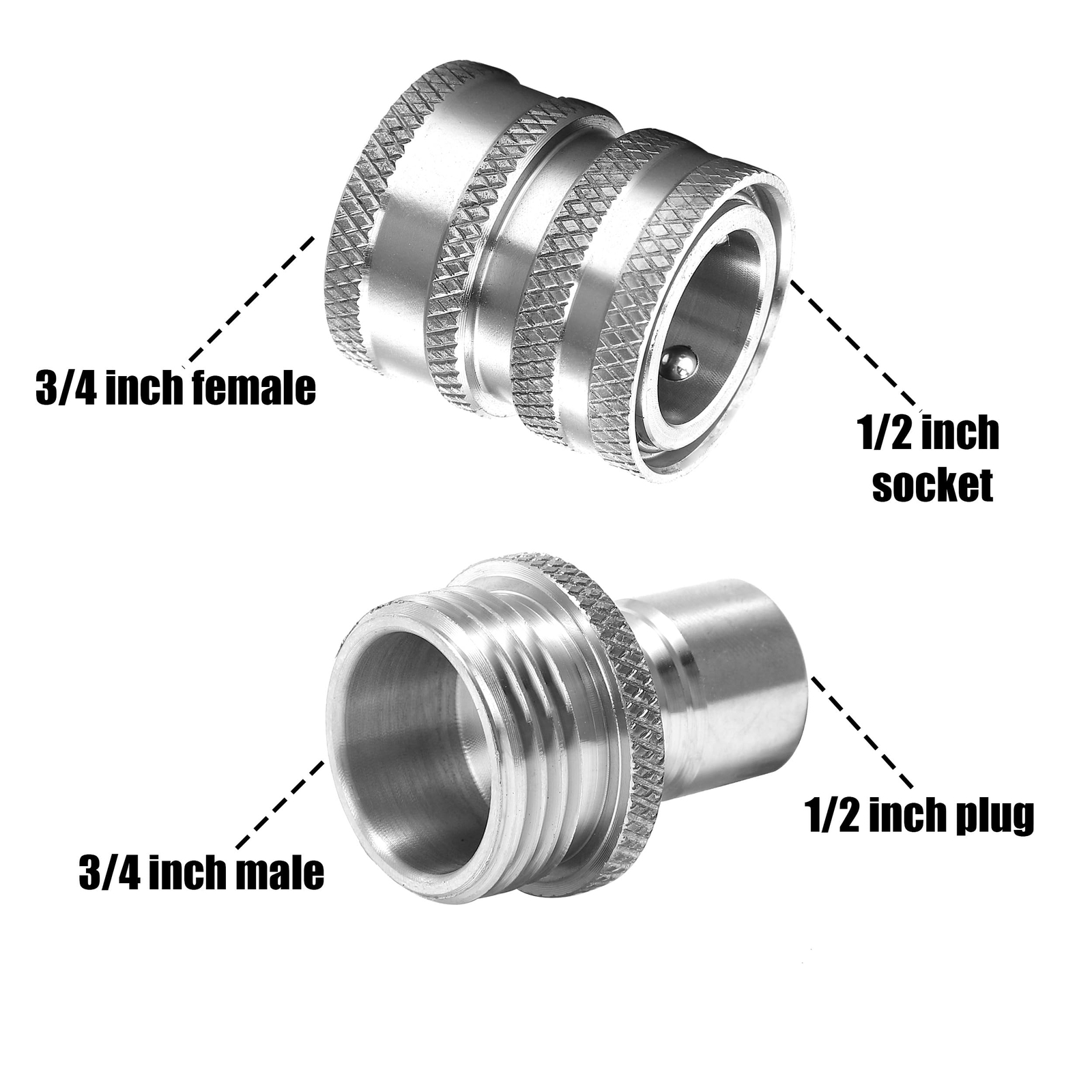 8-Pack Stainless Steel Quick Connect Pressure Washer Adapter Set 3/4″ QC
