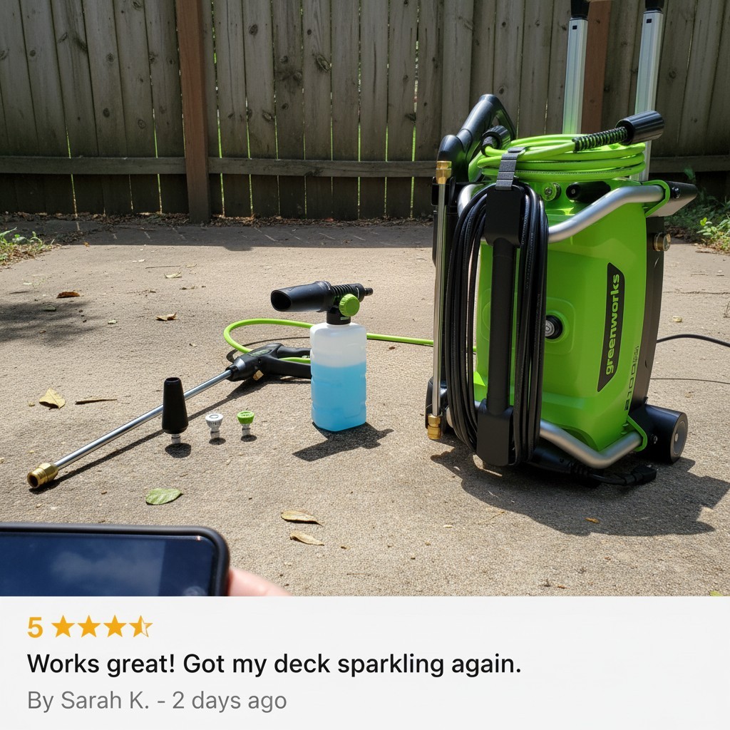 High-Performance 2100 PSI Corded Pressure Washer with 25-Foot Hose & Accessories