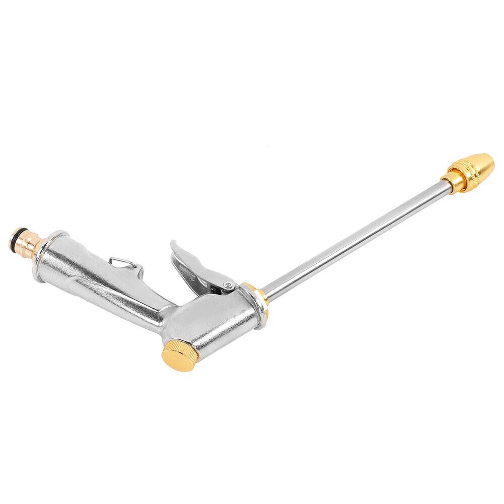 High Pressure Water Gun Long Nozzle Water Spray Gun Adjustable Strong Zinc