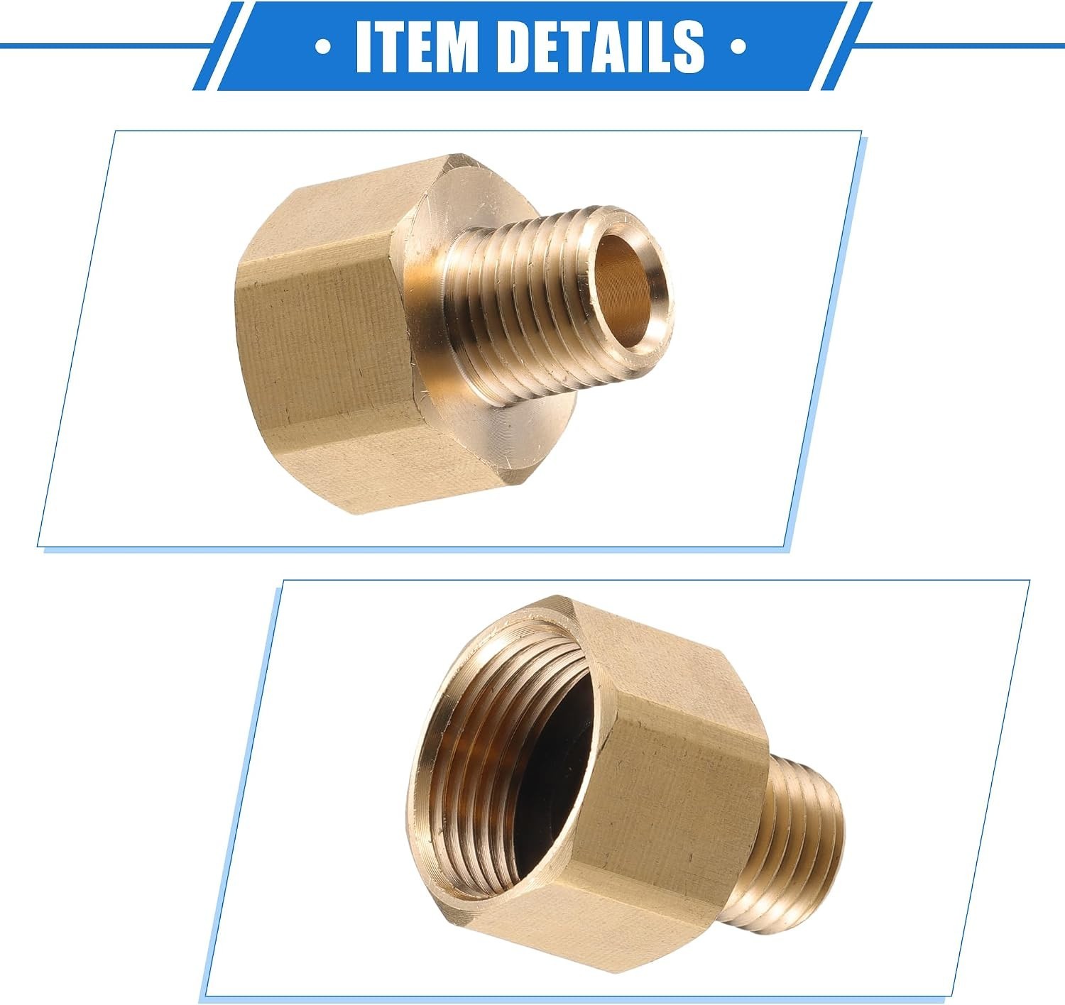 Pressure Washer Connector M22x1.5 to 9mm M14x1.5 Brass Adapter Copper Tone 1pc