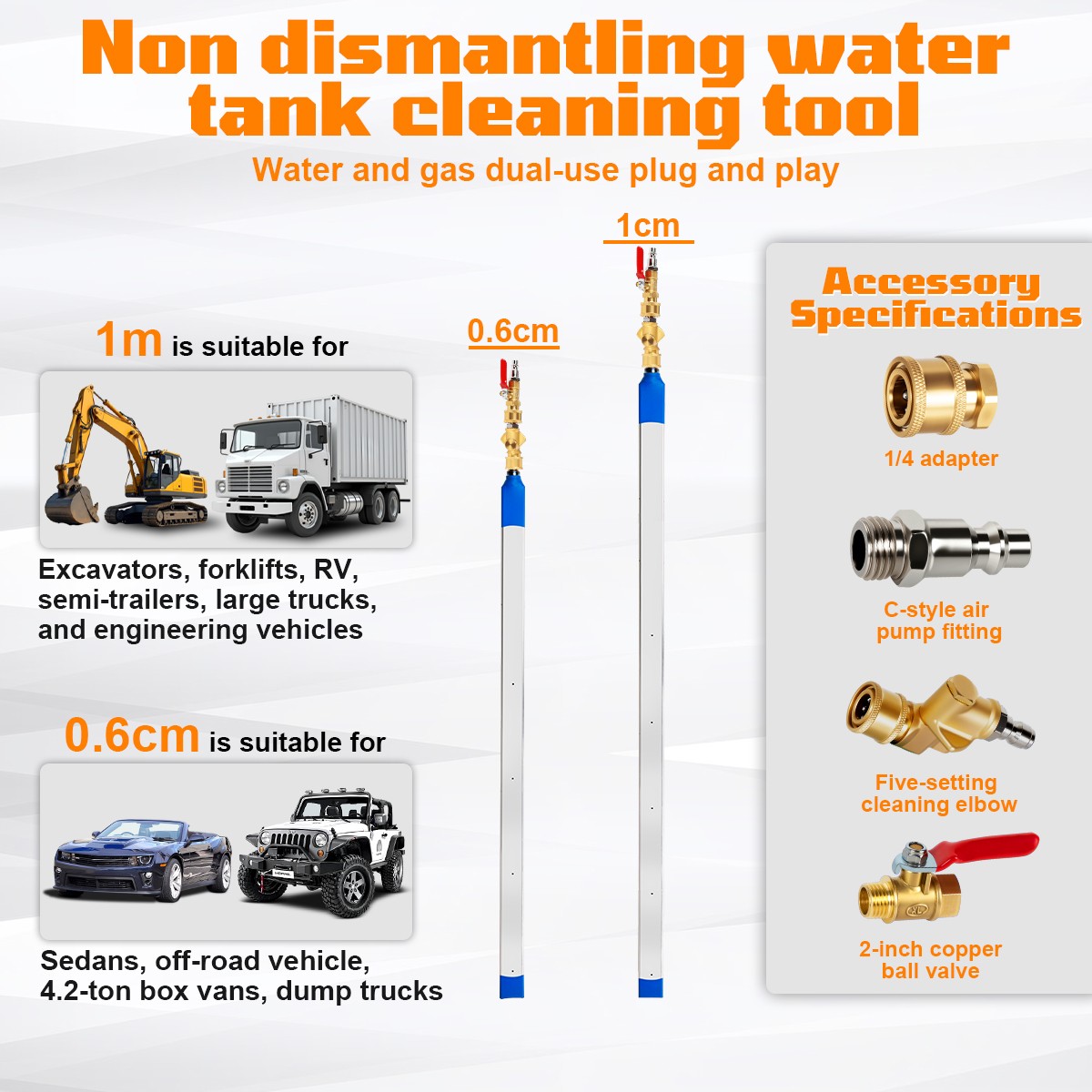 100CM Radiator Cleaning Wand–Pressure Washer Tool for Cars,Trucks & Rvs,Dual-Use