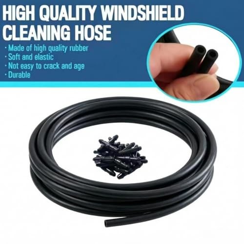 Windshield Washer Hose Kit,4M Rubber Hose with 36 Pcs Leak-Proof