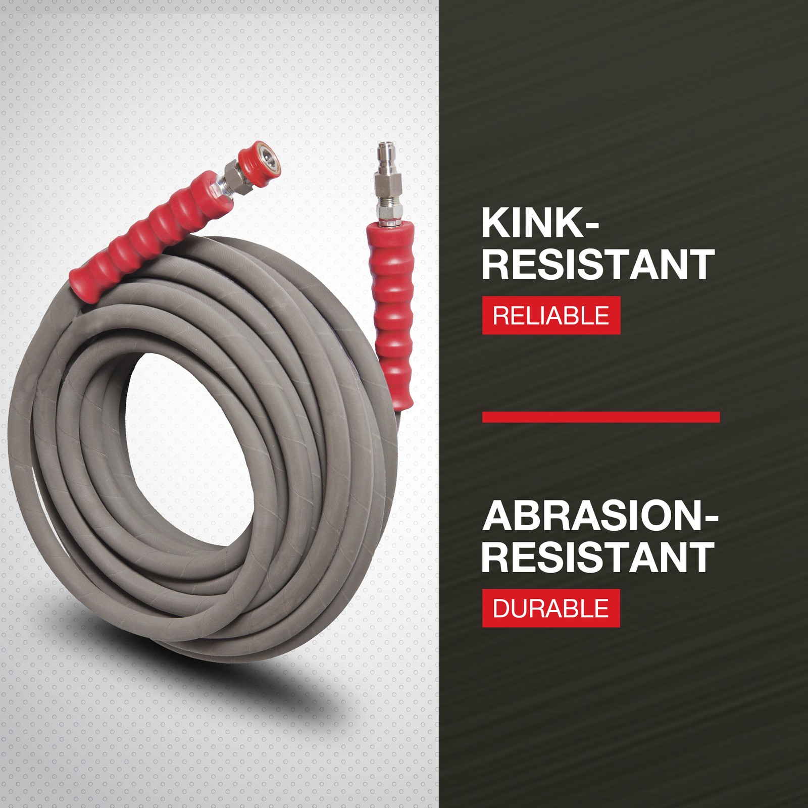 NorthStar Hot Water Nonmarking Pressure Washer Hose, 6000 PSI, 50ft. x 3/8in.